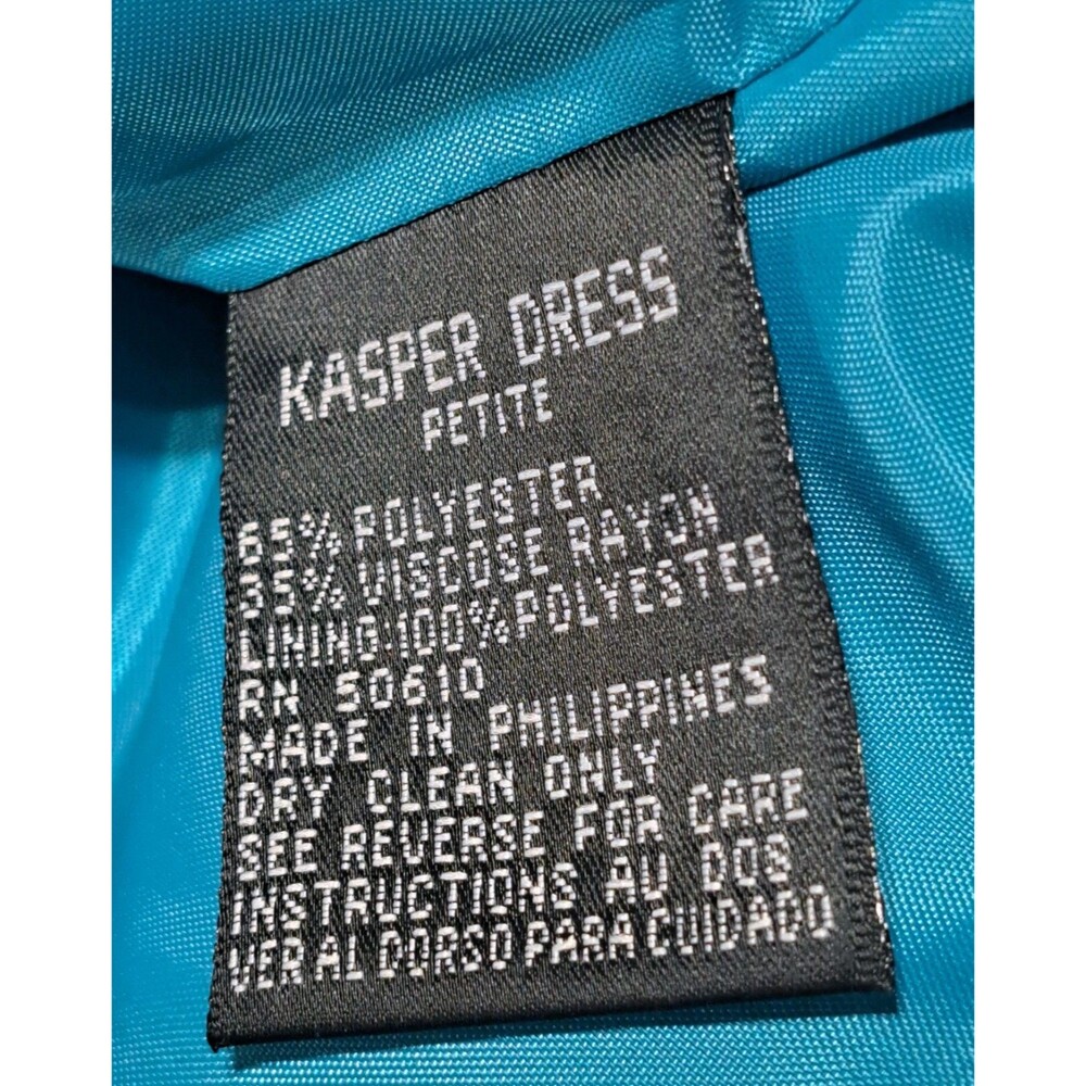 Vintage Kasper for ASL Short Sleeve 5 Button Blazer Shirt Sz 14 Petite dark teal - Picture 5 of 8